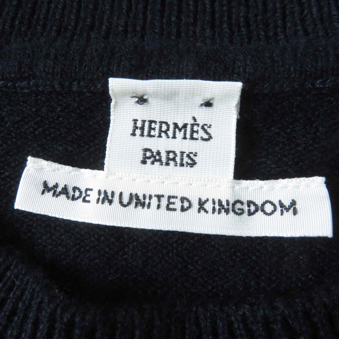 HERMES knit 4E2604D1 Main: 100% cashmere Dark navy Women 36 Used Authentic