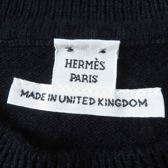 HERMES knit 4E2604D1 Main: 100% cashmere Dark navy Women 36 Used Authentic
