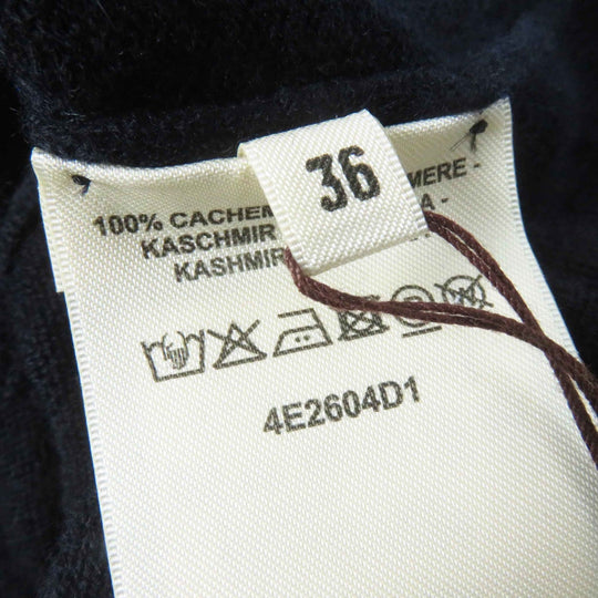 HERMES knit 4E2604D1 Main: 100% cashmere Dark navy Women 36 Used Authentic