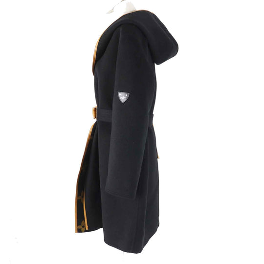 LOUIS VUITTON coat Outer: 99% wool, Outer: 1% silk, Lining: 50% cupra, Lining: 50% rayon, Part: 99% wool Black brown Women 38 Used Authentic