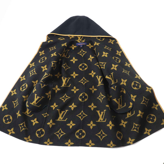 LOUIS VUITTON coat Outer: 99% wool, Outer: 1% silk, Lining: 50% cupra, Lining: 50% rayon, Part: 99% wool Black brown Women 38 Used Authentic