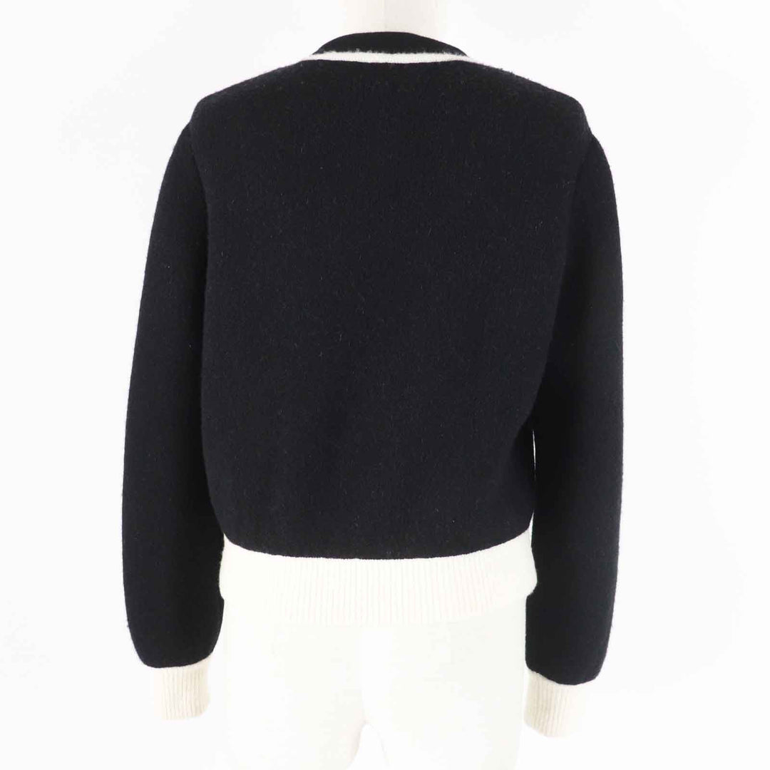 CHANEL cardigan P71365 Outer material: 78% cashmere, Outer material: 7% polyester, Outer material: 13% silk, Outer material: 2% polyamide Black White Women 34 Used Authentic