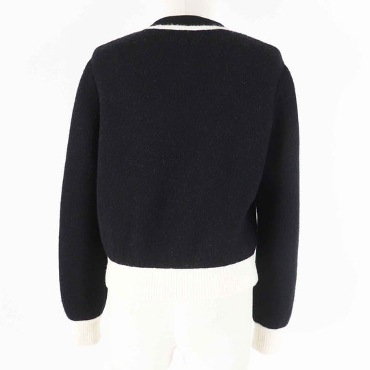CHANEL cardigan P71365 Outer material: 78% cashmere, Outer material: 7% polyester, Outer material: 13% silk, Outer material: 2% polyamide Black White Women 34 Used Authentic