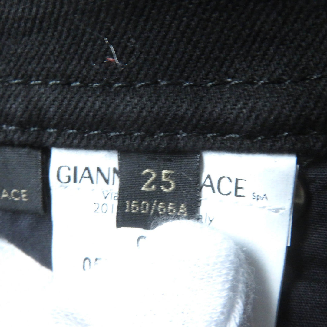 VERSACE Denim pants Main: 96% cotton, Main: 4% polyurethane, Part: 82% nylon, Part: 18% polyurethane, Part: 100% polyester black Women 25 Used Authentic
