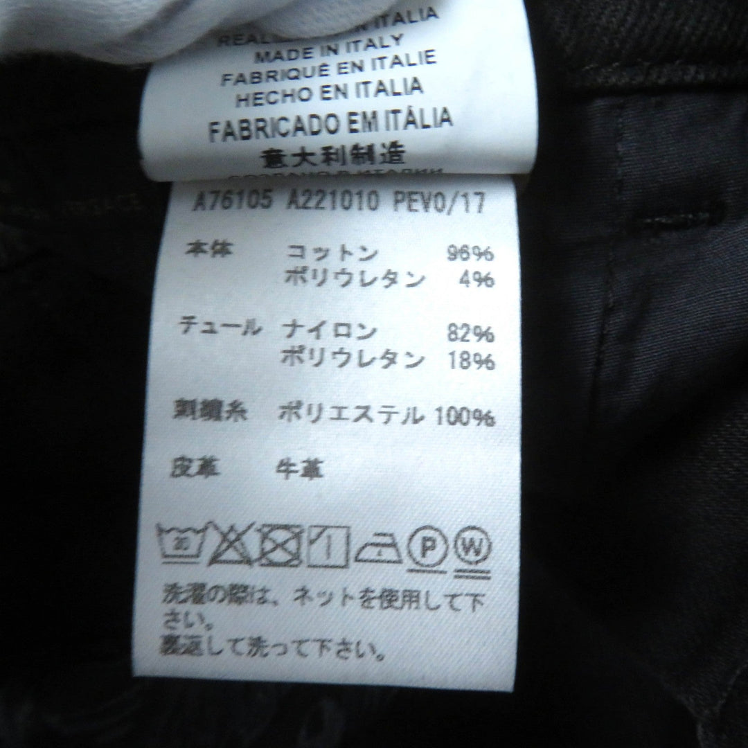 VERSACE Denim pants Main: 96% cotton, Main: 4% polyurethane, Part: 82% nylon, Part: 18% polyurethane, Part: 100% polyester black Women 25 Used Authentic