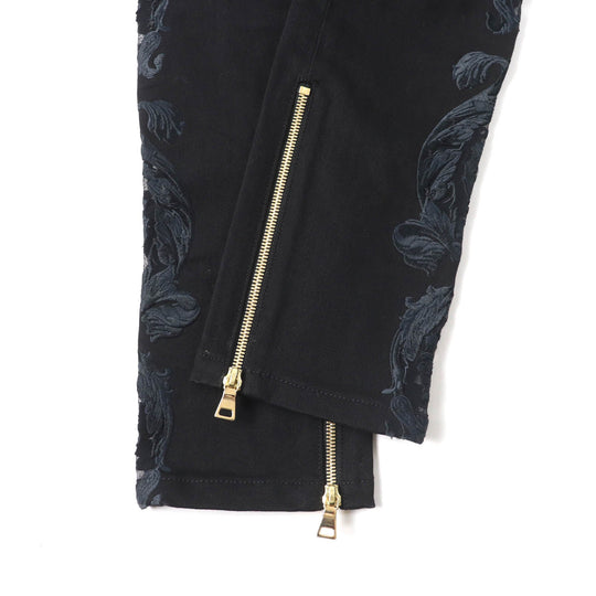 VERSACE Denim pants Main: 96% cotton, Main: 4% polyurethane, Part: 82% nylon, Part: 18% polyurethane, Part: 100% polyester black Women 25 Used Authentic
