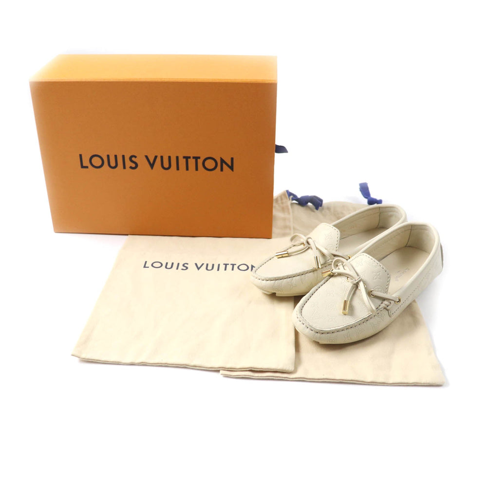 LOUIS VUITTON loafers 1ACHAU Main: Leather light beige Gloria Lyne Women 35 Used Authentic