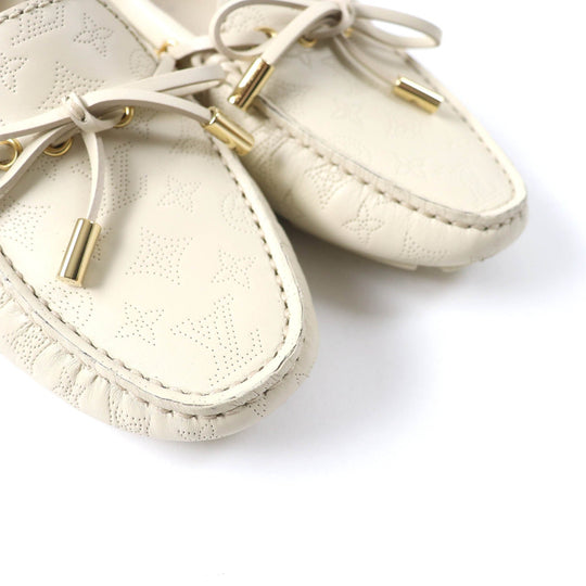 LOUIS VUITTON loafers 1ACHAU Main: Leather light beige Gloria Lyne Women 35 Used Authentic