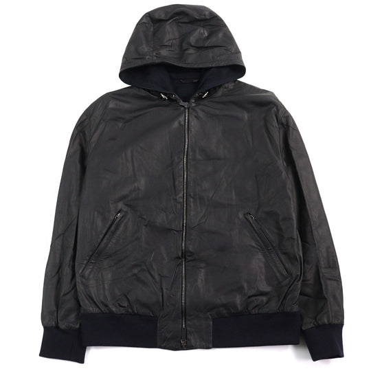 GIORGIO ARMANI Jacket 9SR03P Main: 100% lambskin, part: 66% virgin wool, part: 19% silk, part: 9% cashmere, part: 5% polyamide (nylon) black mens 52 Used Authentic