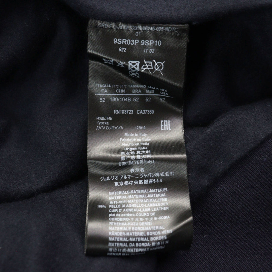 GIORGIO ARMANI Jacket 9SR03P Main: 100% lambskin, part: 66% virgin wool, part: 19% silk, part: 9% cashmere, part: 5% polyamide (nylon) black mens 52 Used Authentic