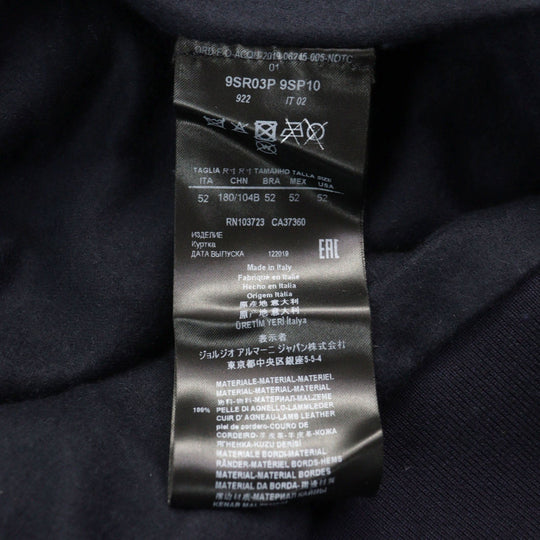 GIORGIO ARMANI Jacket 9SR03P Main: 100% lambskin, part: 66% virgin wool, part: 19% silk, part: 9% cashmere, part: 5% polyamide (nylon) black mens 52 Used Authentic