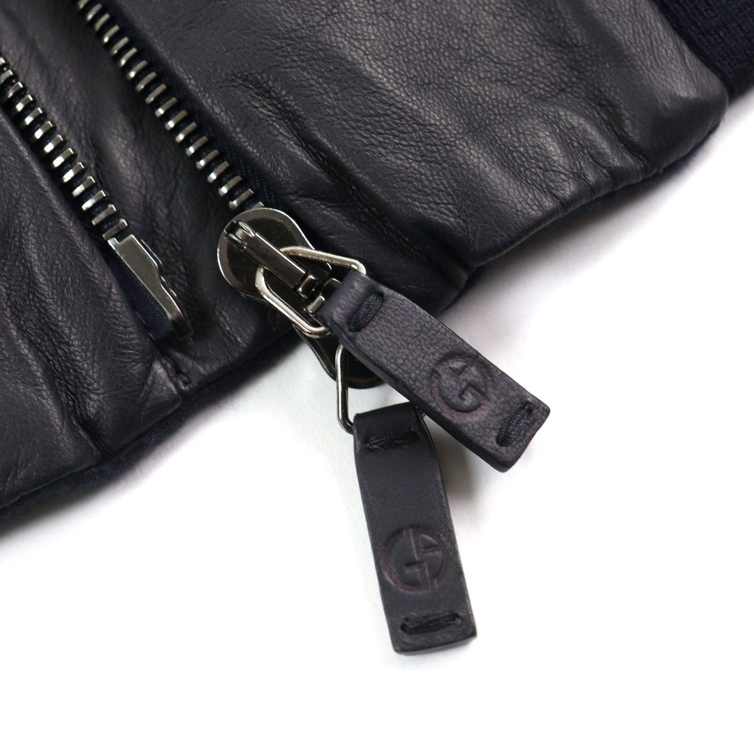GIORGIO ARMANI Jacket 9SR03P Main: 100% lambskin, part: 66% virgin wool, part: 19% silk, part: 9% cashmere, part: 5% polyamide (nylon) black mens 52 Used Authentic