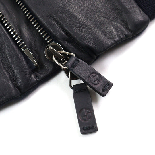 GIORGIO ARMANI Jacket 9SR03P Main: 100% lambskin, part: 66% virgin wool, part: 19% silk, part: 9% cashmere, part: 5% polyamide (nylon) black mens 52 Used Authentic