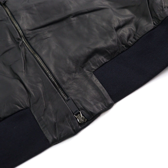 GIORGIO ARMANI Jacket 9SR03P Main: 100% lambskin, part: 66% virgin wool, part: 19% silk, part: 9% cashmere, part: 5% polyamide (nylon) black mens 52 Used Authentic