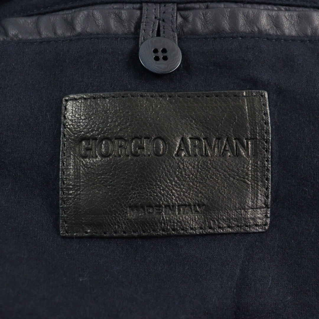 GIORGIO ARMANI Jacket 9SR03P Main: 100% lambskin, part: 66% virgin wool, part: 19% silk, part: 9% cashmere, part: 5% polyamide (nylon) black mens 52 Used Authentic