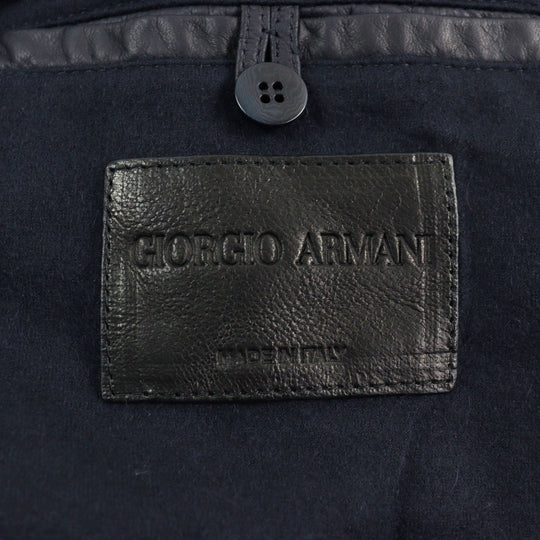 GIORGIO ARMANI Jacket 9SR03P Main: 100% lambskin, part: 66% virgin wool, part: 19% silk, part: 9% cashmere, part: 5% polyamide (nylon) black mens 52 Used Authentic