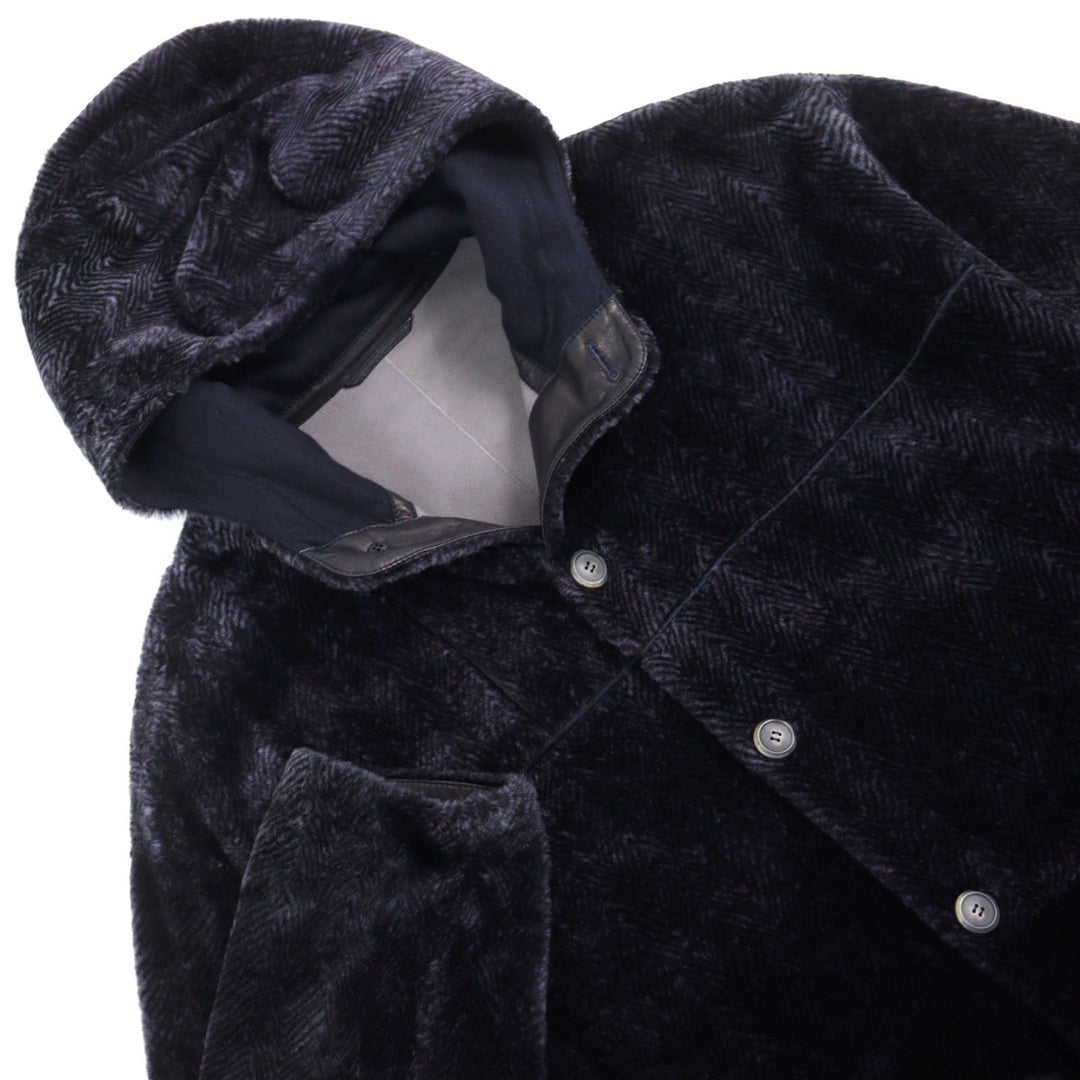 GIORGIO ARMANI coat BSB01P Outer material: 100% mouton, Outer material: 100% lamb leather, Part: 100% polyester purple mens 52 Used Authentic