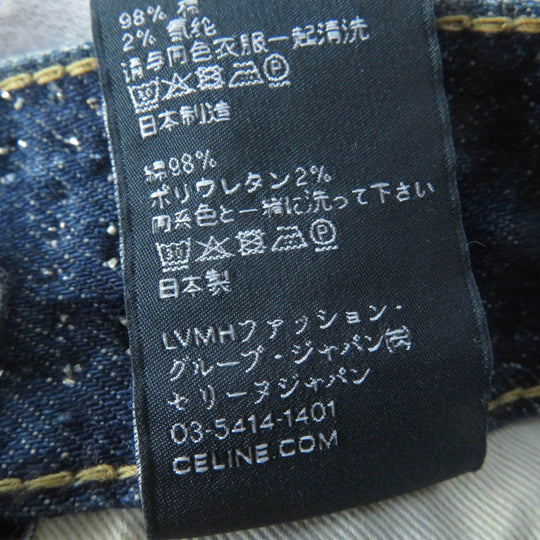 CELINE Denim pants N972 255V O8DL Main: 98% cotton, Main: 2% elastane Indigo Women 24 Used Authentic