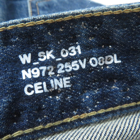 CELINE Denim pants N972 255V O8DL Main: 98% cotton, Main: 2% elastane Indigo Women 24 Used Authentic