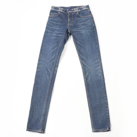 CELINE Denim pants N972 255V O8DL Main: 98% cotton, Main: 2% elastane Indigo Women 24 Used Authentic