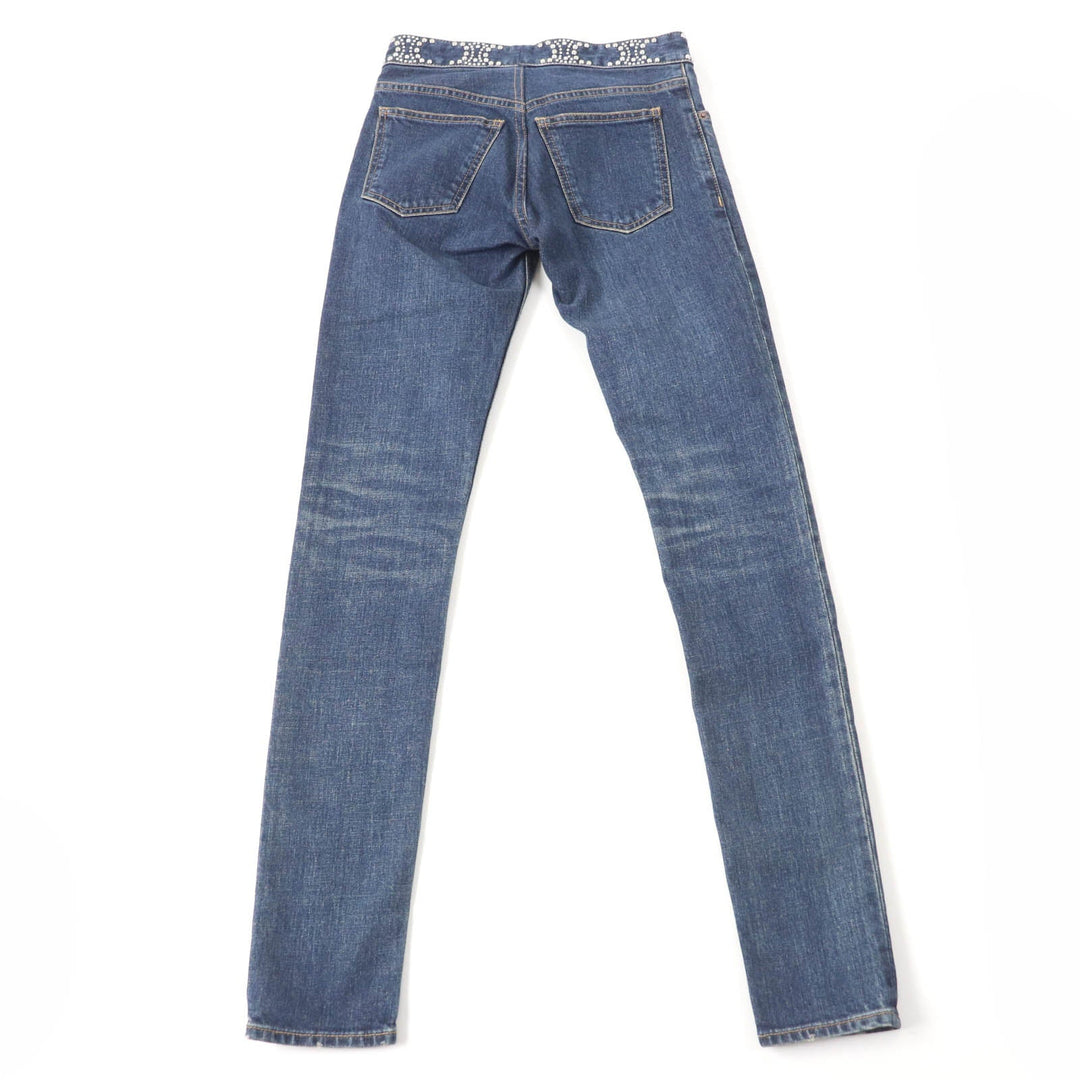 CELINE Denim pants N972 255V O8DL Main: 98% cotton, Main: 2% elastane Indigo Women 24 Used Authentic