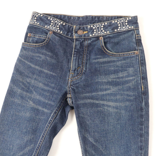 CELINE Denim pants N972 255V O8DL Main: 98% cotton, Main: 2% elastane Indigo Women 24 Used Authentic