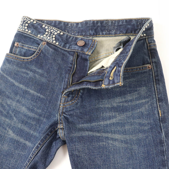 CELINE Denim pants N972 255V O8DL Main: 98% cotton, Main: 2% elastane Indigo Women 24 Used Authentic