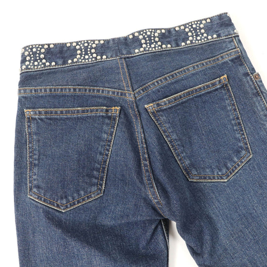 CELINE Denim pants N972 255V O8DL Main: 98% cotton, Main: 2% elastane Indigo Women 24 Used Authentic