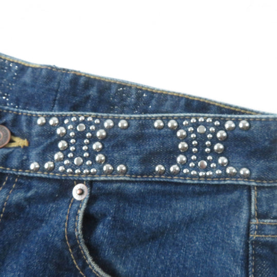 CELINE Denim pants N972 255V O8DL Main: 98% cotton, Main: 2% elastane Indigo Women 24 Used Authentic