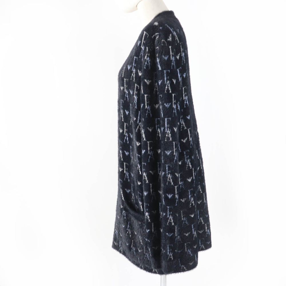 EMPORIO ARMANI cardigan Main: 47% polyamide, Main: 36% viscose, Main: 17% polyester Navy Women L Used Authentic