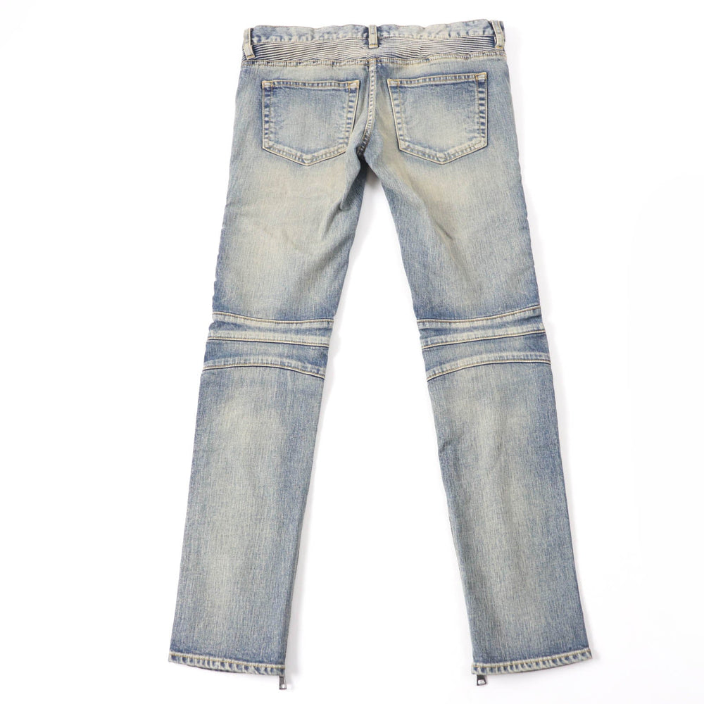BALMAIN Denim pants Main: 98% cotton, Main: 2% polyurethane Indigo Women 36 Used Authentic