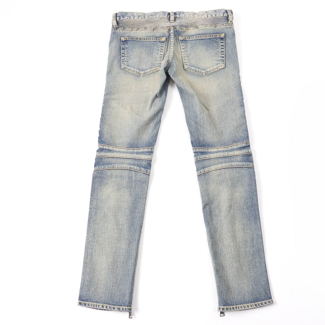 BALMAIN Denim pants Main: 98% cotton, Main: 2% polyurethane Indigo Women 36 Used Authentic