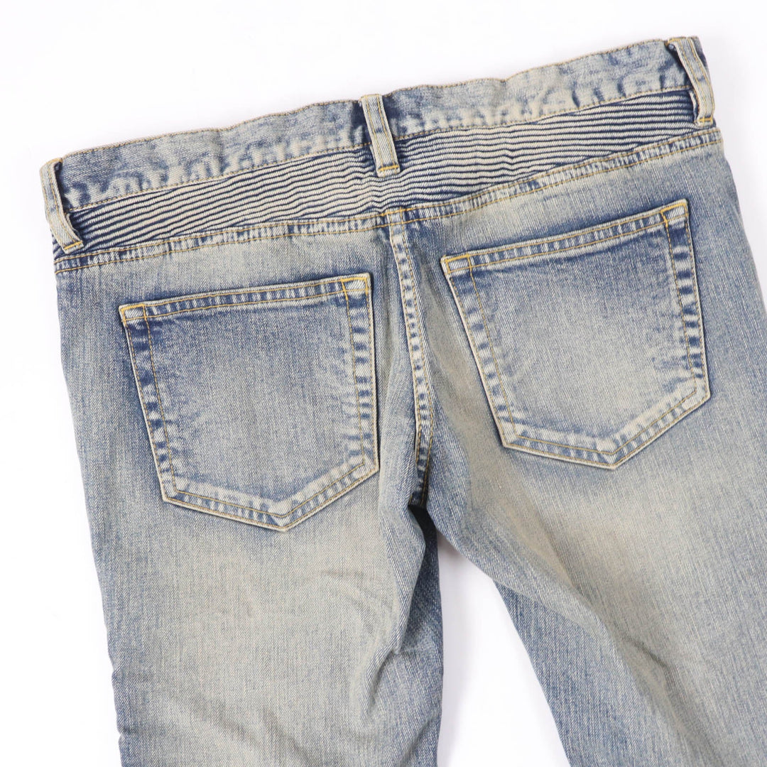 BALMAIN Denim pants Main: 98% cotton, Main: 2% polyurethane Indigo Women 36 Used Authentic