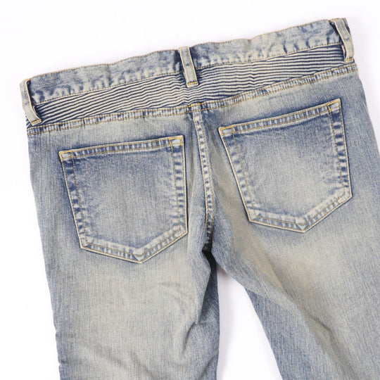 BALMAIN Denim pants Main: 98% cotton, Main: 2% polyurethane Indigo Women 36 Used Authentic