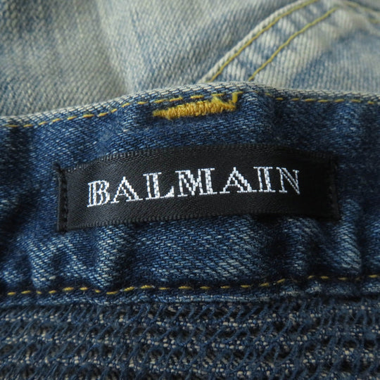 BALMAIN Denim pants Main: 98% cotton, Main: 2% polyurethane Indigo Women 36 Used Authentic