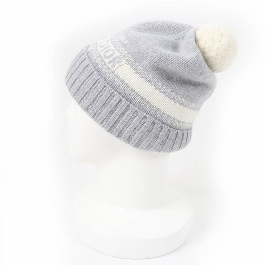 Christian Dior Knit cap 25DAL707I170 Main: 70% wool, Main: 30% cashmere gray Women Used Authentic