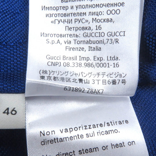 GUCCI Blouson 631892 Main: 100% nylon, leather part: cowhide blue OFF THE GRID mens 46 Used Authentic