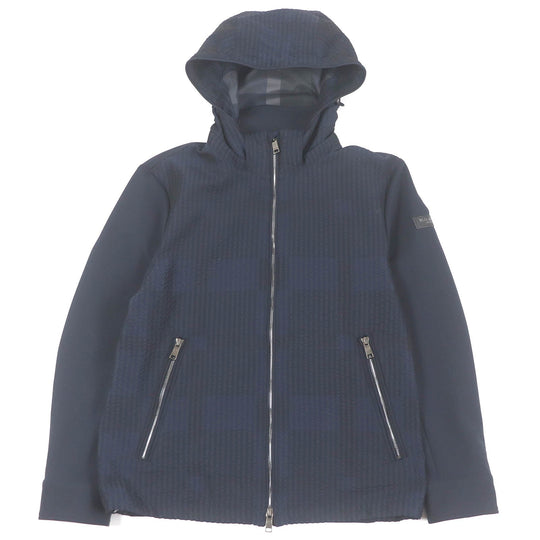 BLACK LABELCRESTBRIDGE Hoodie Outer: 100% polyester, Part: 95% polyester, Part: 5% polyurethane, Lining: 100% polyester, Leather part: Leather Navy mens M Used Authentic