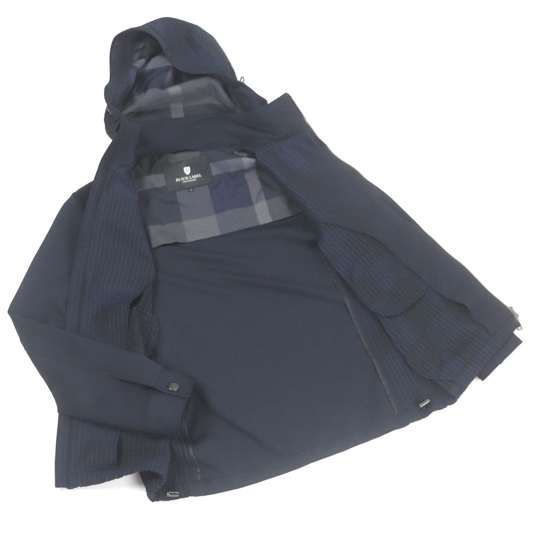 BLACK LABELCRESTBRIDGE Hoodie Outer: 100% polyester, Part: 95% polyester, Part: 5% polyurethane, Lining: 100% polyester, Leather part: Leather Navy mens M Used Authentic