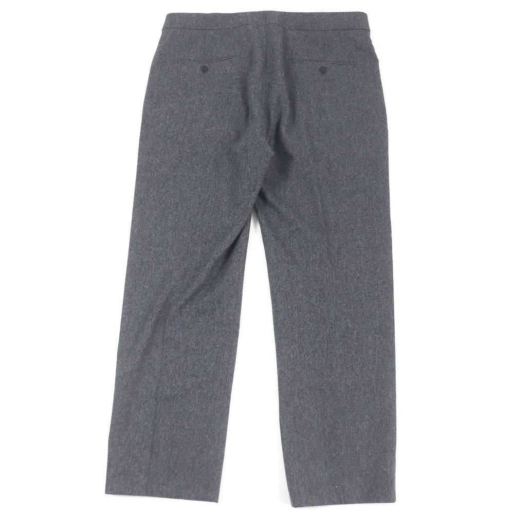 HERMES slacks Outer: 100% wool, Lining: 100% cupra, Leather part: 100% sheepskin, Part: 100% cotton gray mens 46 Used Authentic