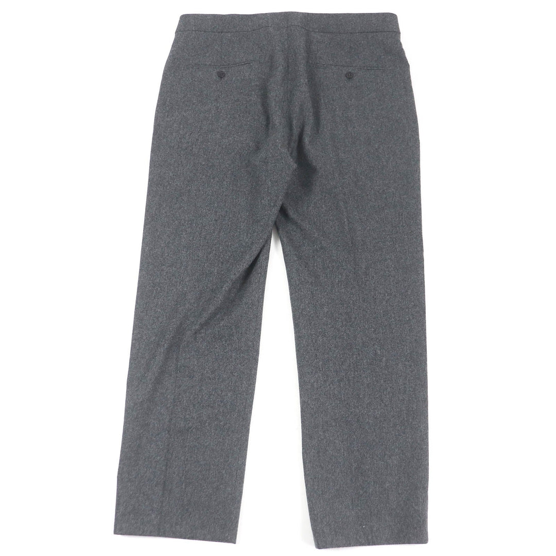 HERMES slacks Outer: 100% wool, Lining: 100% cupra, Leather part: 100% sheepskin, Part: 100% cotton gray mens 46 Used Authentic