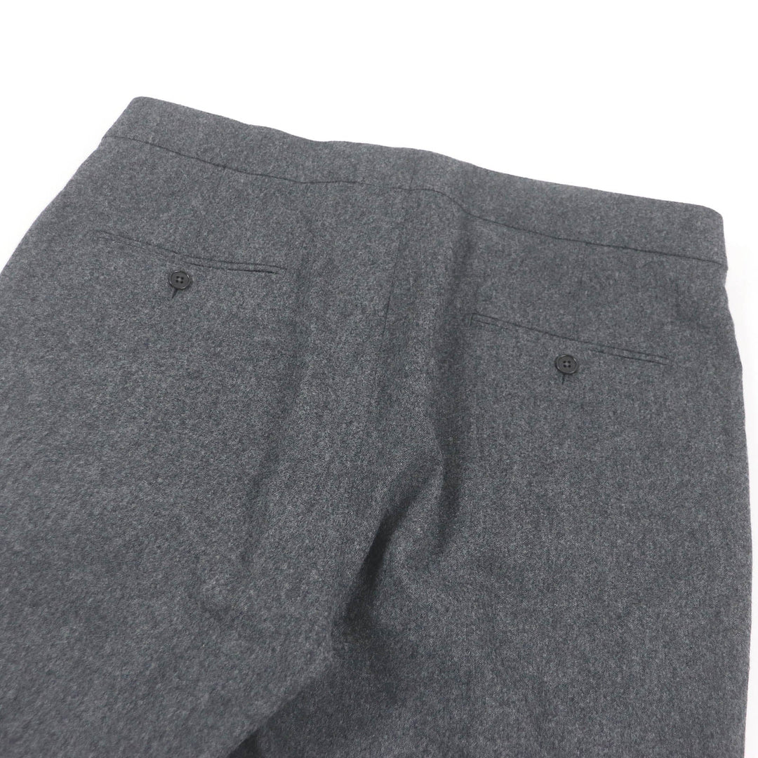 HERMES slacks Outer: 100% wool, Lining: 100% cupra, Leather part: 100% sheepskin, Part: 100% cotton gray mens 46 Used Authentic
