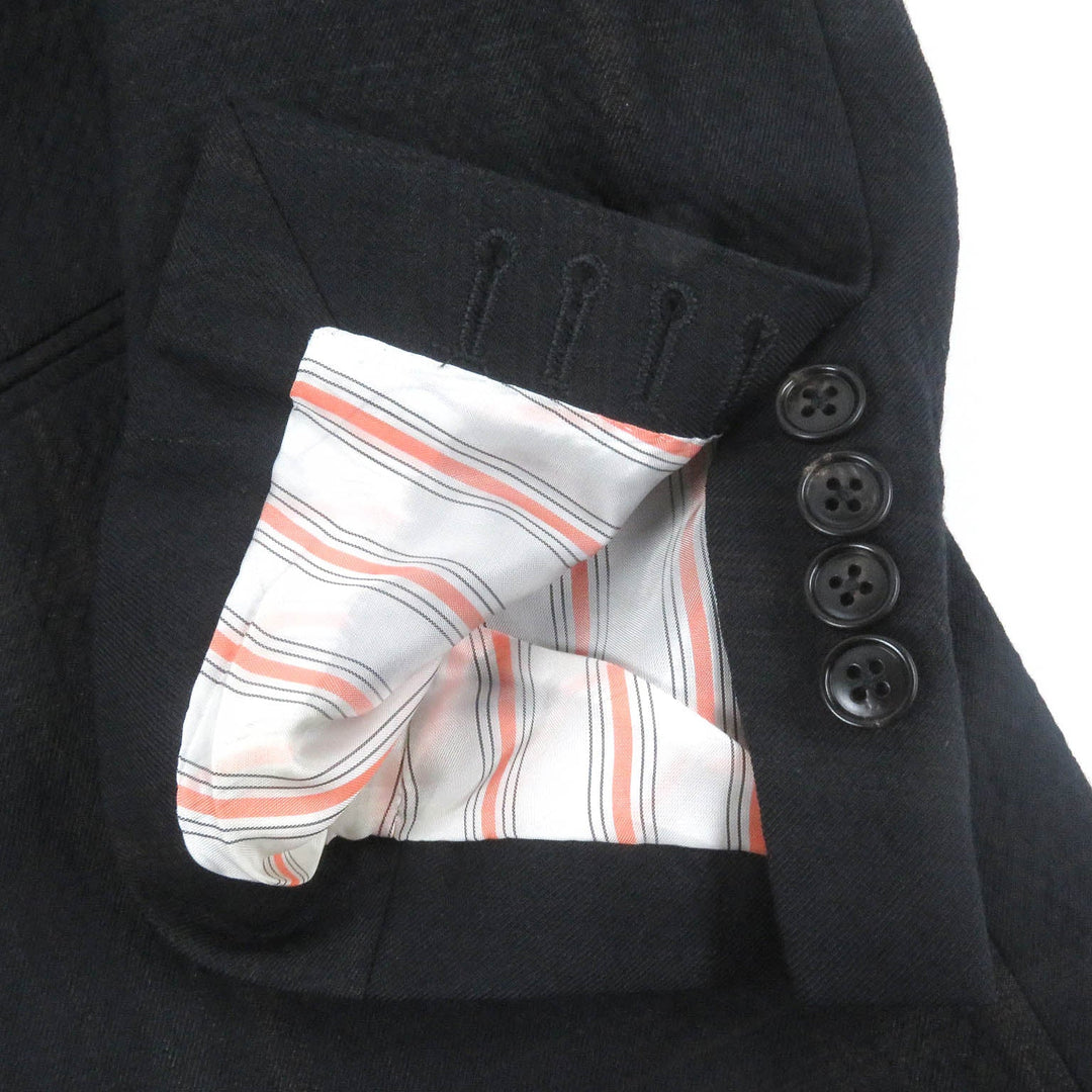 HERMES tailored jacket Outer: 99% virgin wool, Outer: 1% elastane (polyurethane), Sleeve lining: 100% cupra, Lining: 100% cotton black mens 52 Used Authentic