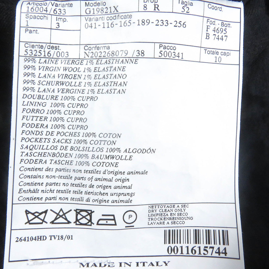 HERMES tailored jacket Outer: 99% virgin wool, Outer: 1% elastane (polyurethane), Sleeve lining: 100% cupra, Lining: 100% cotton black mens 52 Used Authentic