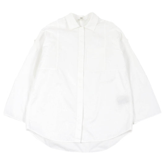 HERMES Long sleeve shirt Main: 100% cotton, Part: 100% polyester white mens 36 Used Authentic