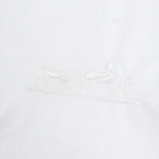 HERMES Long sleeve shirt Main: 100% cotton, Part: 100% polyester white mens 36 Used Authentic