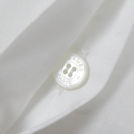 HERMES Long sleeve shirt Main: 100% cotton, Part: 100% polyester white mens 36 Used Authentic