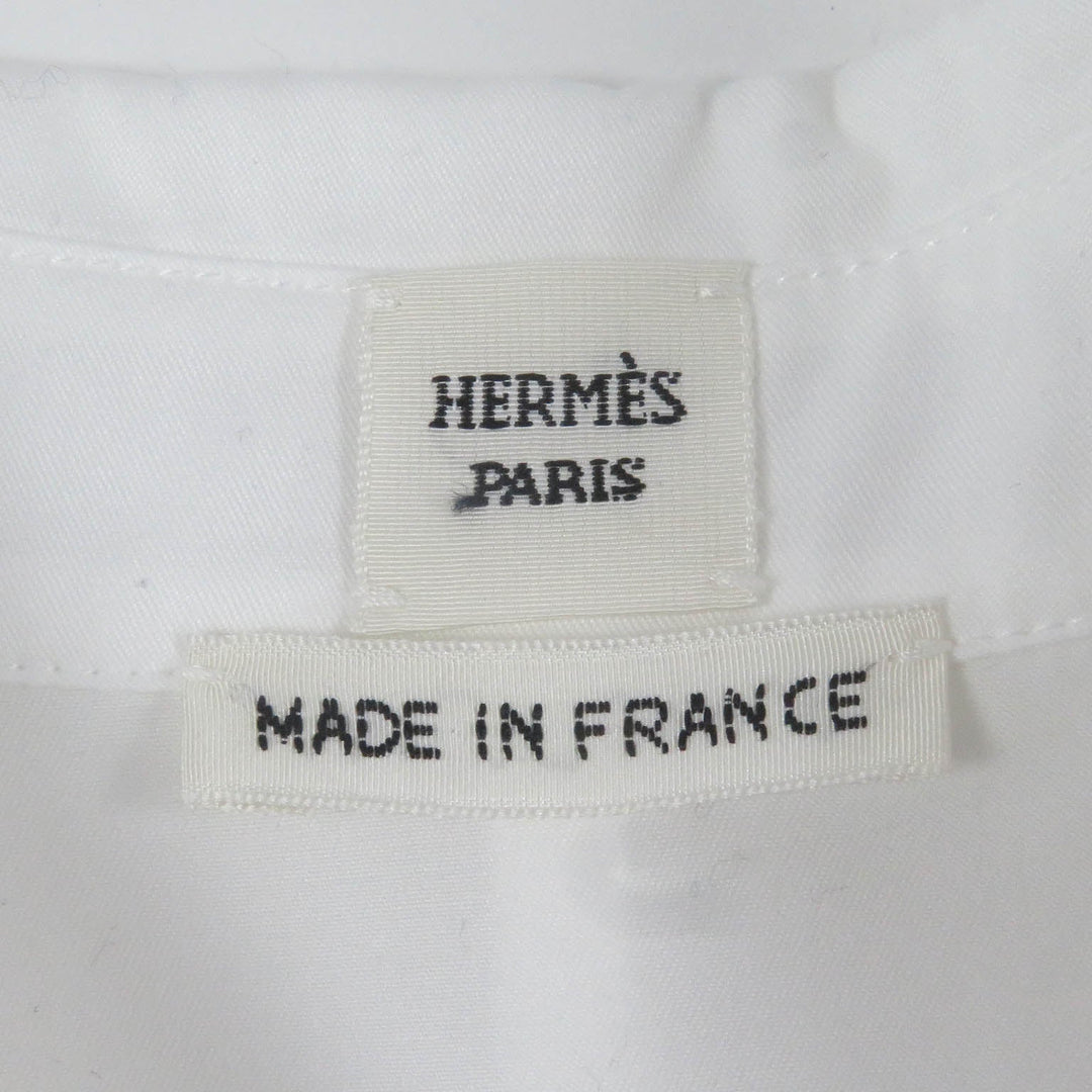 HERMES Long sleeve shirt Main: 100% cotton, Part: 100% polyester white mens 36 Used Authentic
