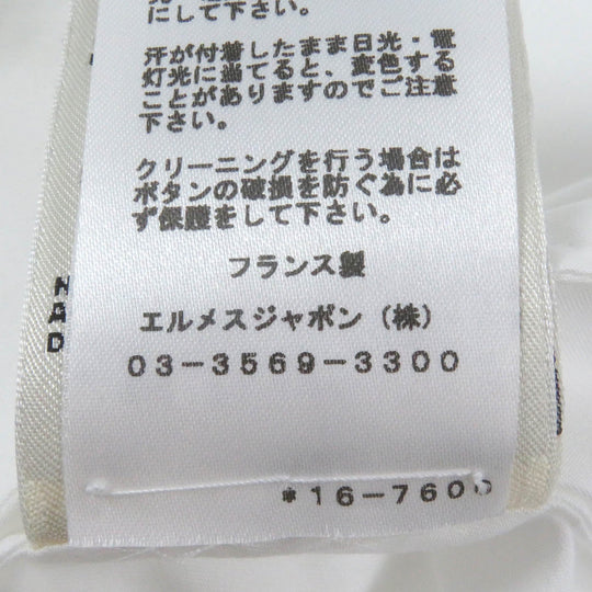 HERMES Long sleeve shirt Main: 100% cotton, Part: 100% polyester white mens 36 Used Authentic