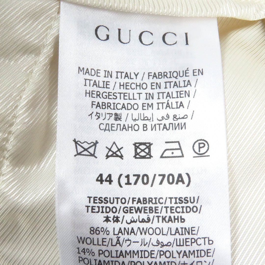 GUCCI Pants 736941 Outer: 86% wool, Outer: 4% nylon, Lining: 100% rayon, Part: 100% polyester, Part: 97% acetate white mens 44 Used Authentic